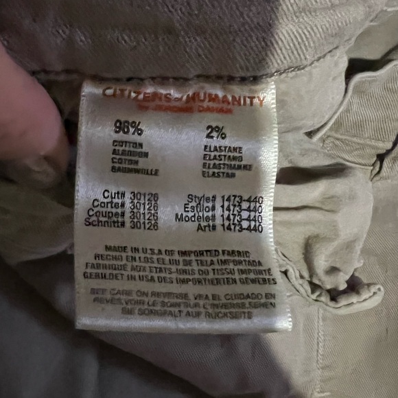 citizens of humanity khaki pants - Picture 6 of 8